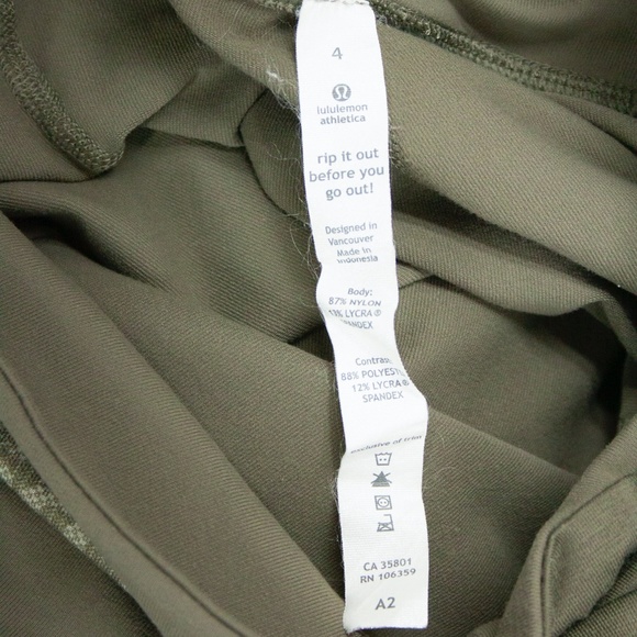 Lululemon Logo Waist Green Crop Leggings | Size 4 - Picture 5 of 6